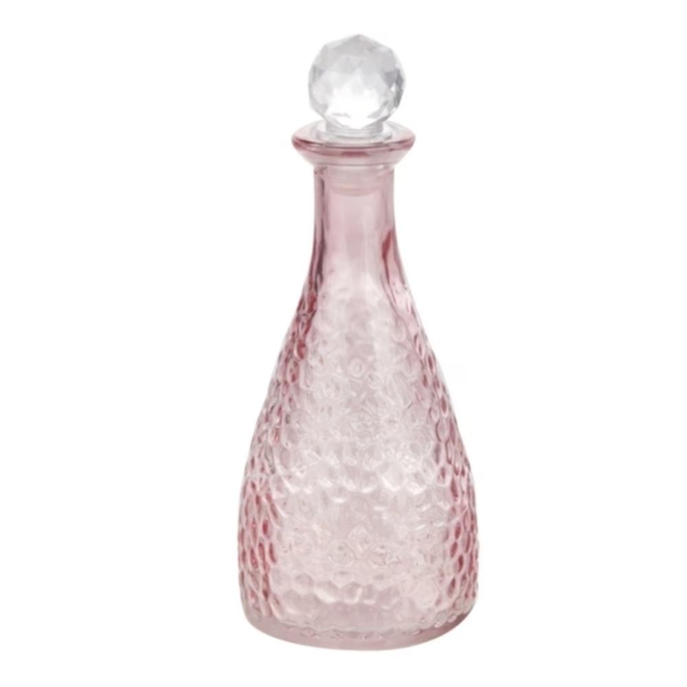Decorative Hammered Glass Bottles with Stoppers, 6.875 x‎ 2.625 in. - Picture 5 of 12